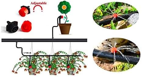 (25-Pack) - 1/4" Inch Universal Barbed Drip Emitter - Adjustable Flow 0-18.5 GPH Fit 1/4 (4-7mm) Drip Irrigation Tubing - Professional Grade (25 Pack Dripper Only)