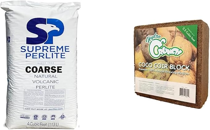 Supreme Horticulture Coarse Grade Perlite and Hydro Crunch Coco Coir Growing Media