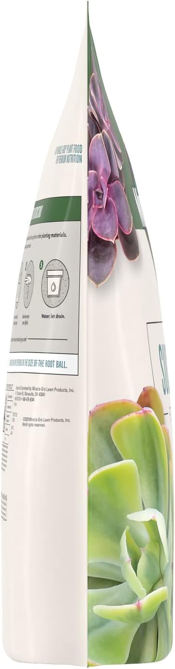 Miracle-Gro Succulent Potting Mix - Fertilized Soil with Premium Nutrition for Indoor Succulents, 4 qt. (2-Pack)