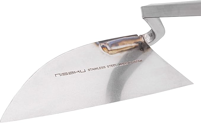 NJP100 Nejiri Gama Handheld Weeder-Scraper-Hoe, Japanese 4 Blade Width, 4.5-Inch Lacquered Beech, Stainless Steel/Black-Wood Handle