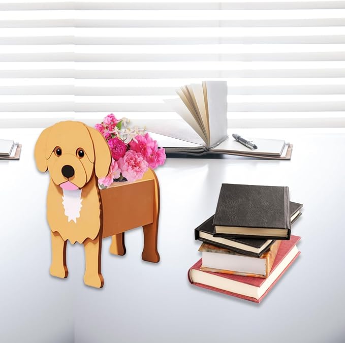 Cavoodle Dog Planter Plant Pots,Cute Garden Dog Flower Planter,Dog Planters Birthday Gifts for Women,Office,Indoor/Outdoor Decor(9.45 * 6.73 * 13.39in)