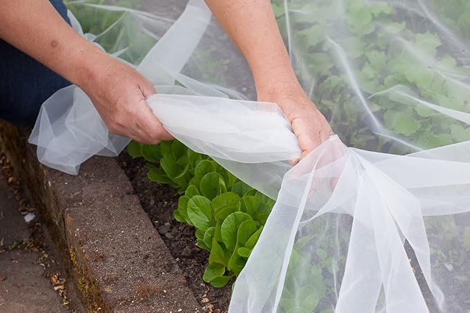 Agfabric Garden Netting 8.2'x9.8' Insect Pest Barrier Netting for Garden Protection,Plant Cover Row Cover Mesh Netting for Vegetables Fruit Trees and Plants,White
