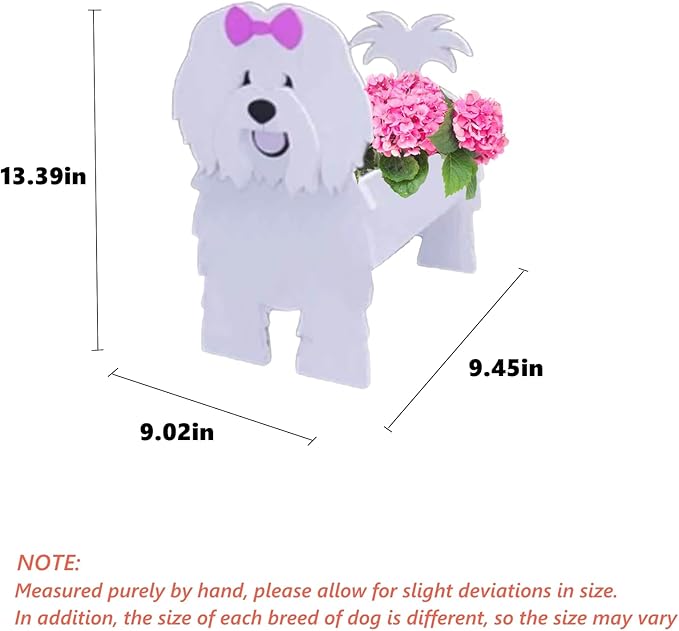 Cotton Veil Dog Planter Plant Pots,Cute Garden Dog Flower Planter,Dog Planters Birthday Gifts for Women,Office,Indoor/Outdoor Decor(9.45 * 9.02 * 13.39in)