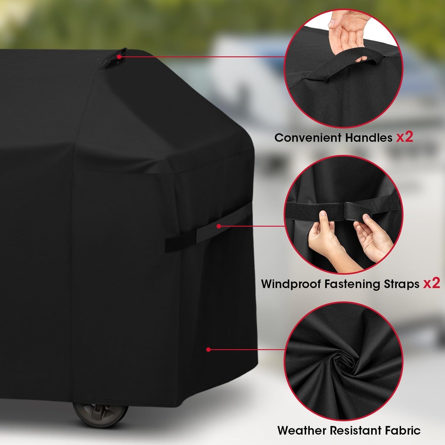 Unicook 65 Inch Grill Cover for Weber Genesis II 400 Series, 4 Burner BBQ Cover for Outdoor Grill, Heavy Duty Waterproof Fade Resistant, Compared to Weber 7131
