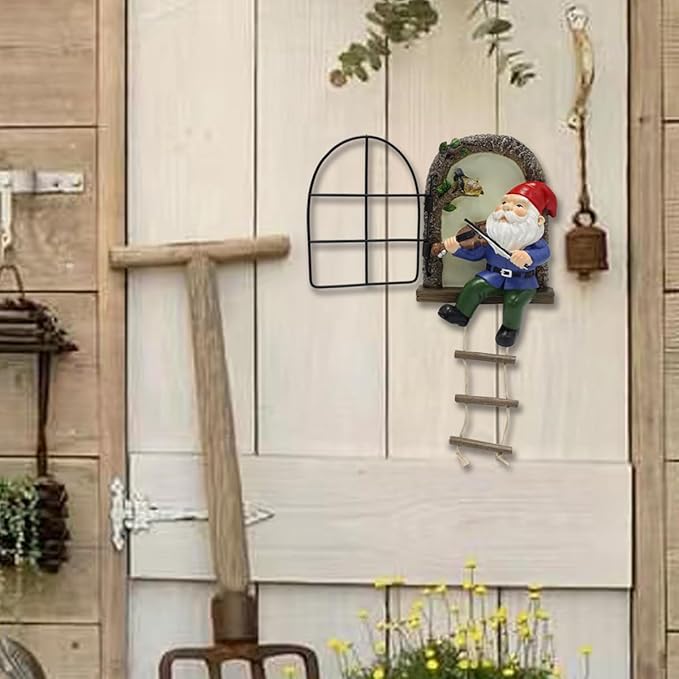 Funny Garden Gnome Statues, Creative Resin Dwarf Sculptures, Outdoor Yard Decor, Gnomes Tree Faces for Lawn, Patio, Porch, Miniature Fairy Garden Accessories, Novelty Gift for Indoor/Outdoor Use