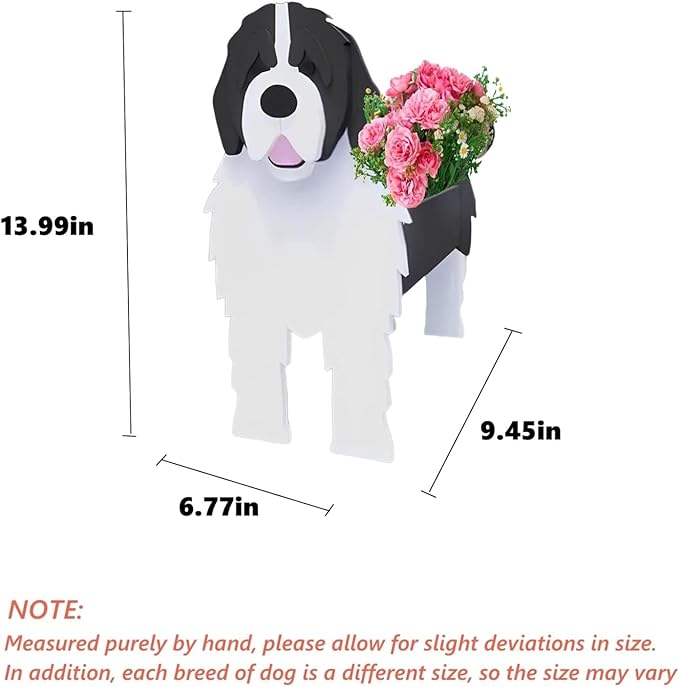 Newfoundland Dog Planter Plant Pots,Cute Garden Dog Flower Planter,Dog Planters Birthday Gifts for Women,Office,Indoor/Outdoor Decor(9.45 * 6.77 * 13.99in)