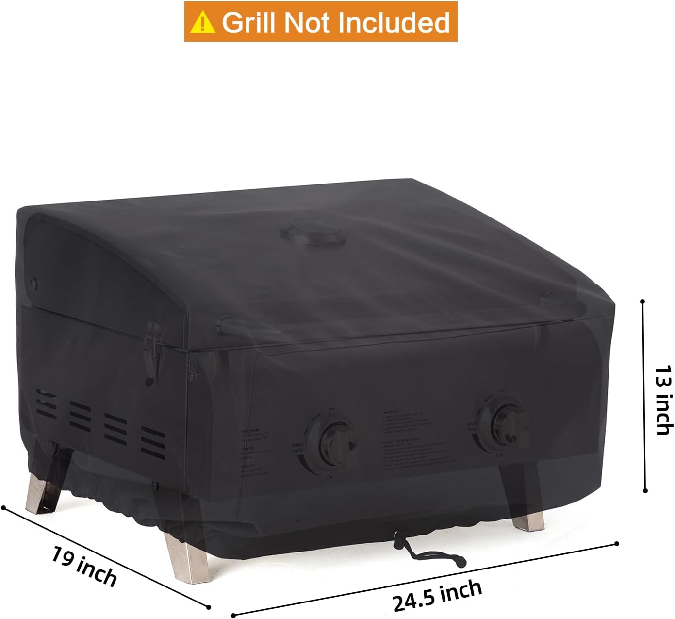 NOELIFE 24 Inch Tabletop Grill Cover for Cuisinart CGG-306/ CGG-059A/ CGG-059, Pit Boss 75275/ PB336GS/ PB100P1, Waterproof Outdoor BBQ Grilling Griddle Accessories, Black (Cover Only)
