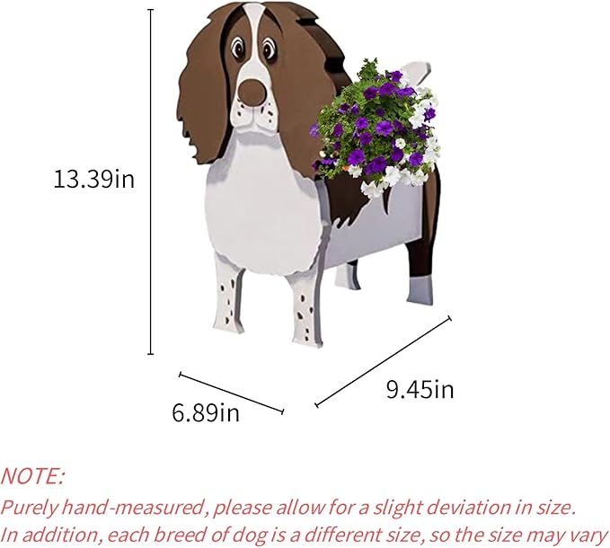 English Springer Spaniel Dog Planter Plant Pots,Cute Garden Dog Flower Planter,Dog Planters Birthday Gifts for Women,Office,Indoor/Outdoor Decor(9.45 * 6.89 * 13.35in)