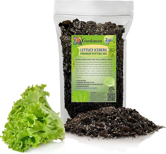 Premium Potting Soil Blend for Lettuce Iceberg - The Ultimate Mix for Healthy, Vibrant, and Crisp Lettuce - 2 Quart
