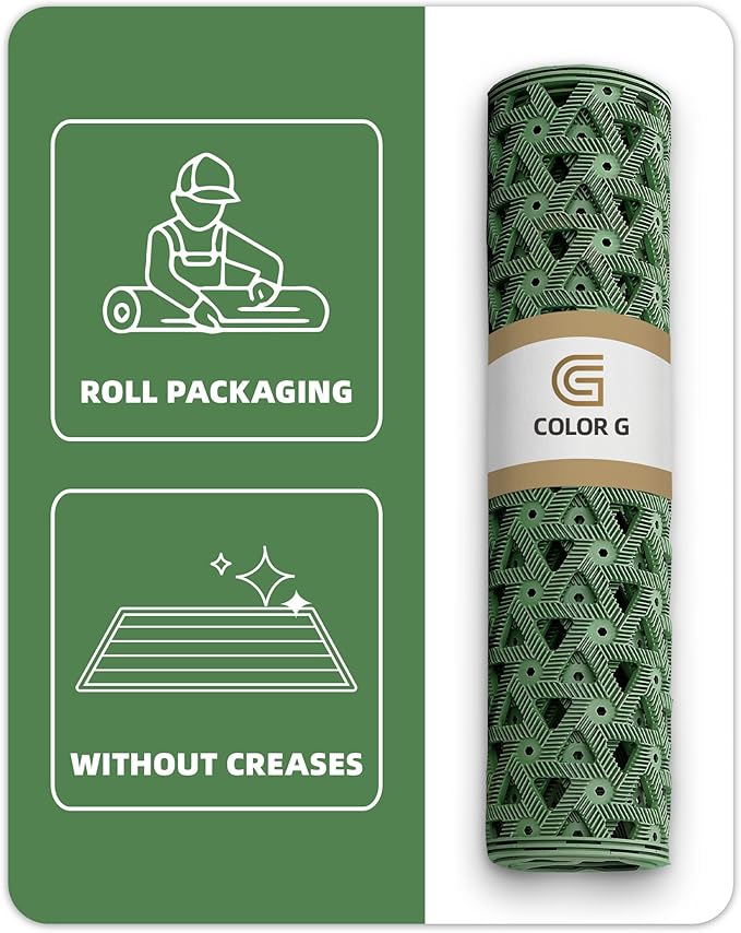 Color&Geometry Door Mat Outside Entrance with Drainage, Rubber Heavy Duty Dirt Trapper Waterproof Outdoor Welcome Mat, Outdoor Mats All Weather for Front Back Door Patio Entryway Entry, 24"X36" Green