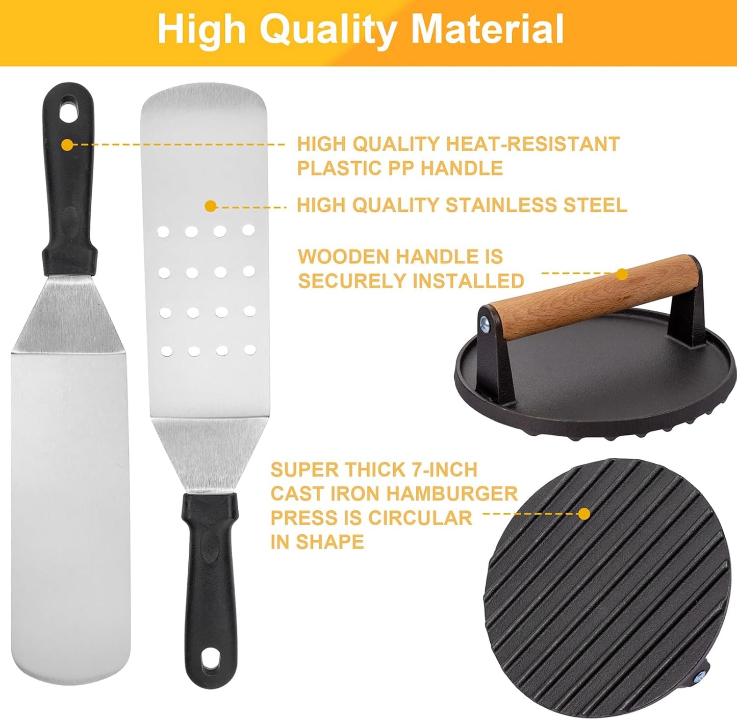 Supernal 29Pcs Blackstone Griddle Accessories,Men, BBQ Accessories,Blackstone Accessories,Camping Accessories,Men Gifts for Birthday,Flat Top Grill Accessories,Griddle Accessories Kit