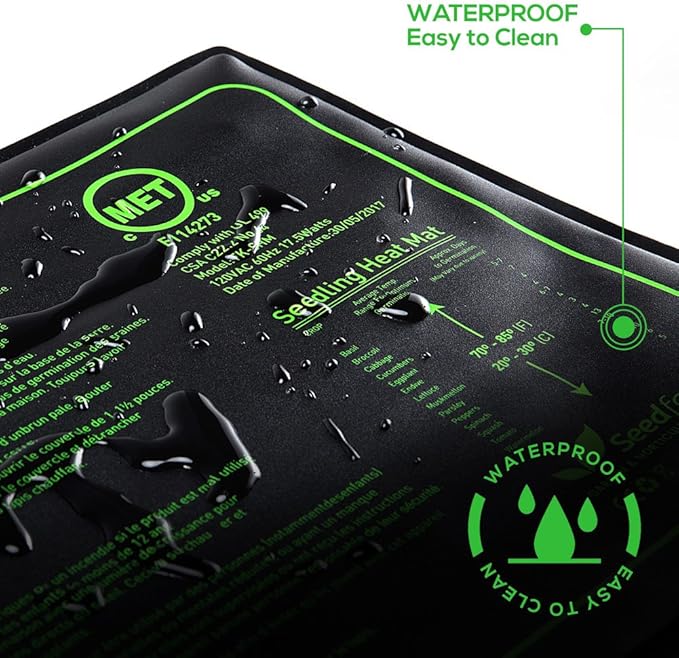 MET Certified 12 Pack Seedling Heat Mat, Seedfactor Waterproof Durable Germination Station Heat Mat, Warm Hydroponic Heating Pad for Indoor Home Gardening Seed Starter