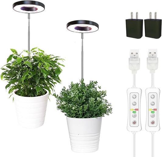 yadoker Plant Grow Light, LED Growing Light Full Spectrum for Indoor Plants,Height Adjustable, Automatic Timer, 5V Low Safe Voltage,Idea for Small Plant Light