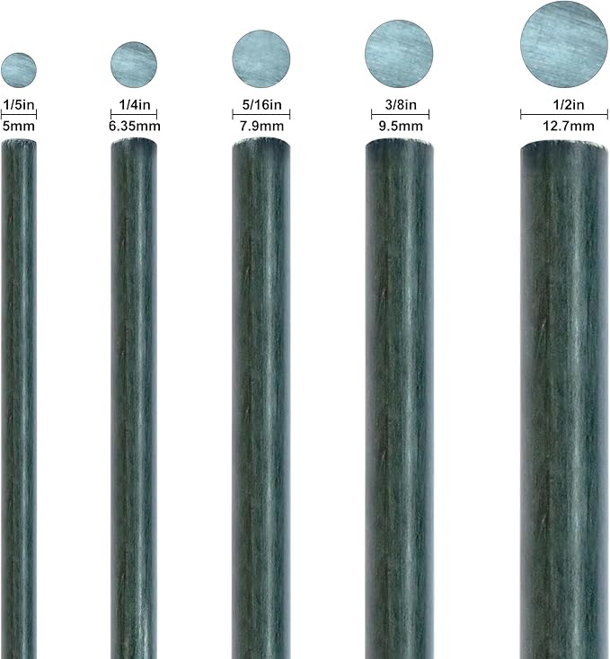 Garden Stakes 4ft for Plants, 20pack Tree Stakes Fence Post Fiberglass Rod, 1/5 Inch Dia Garden Poles Tree Stake Cucumber Stake EcoStake Rust-Free (48inch)