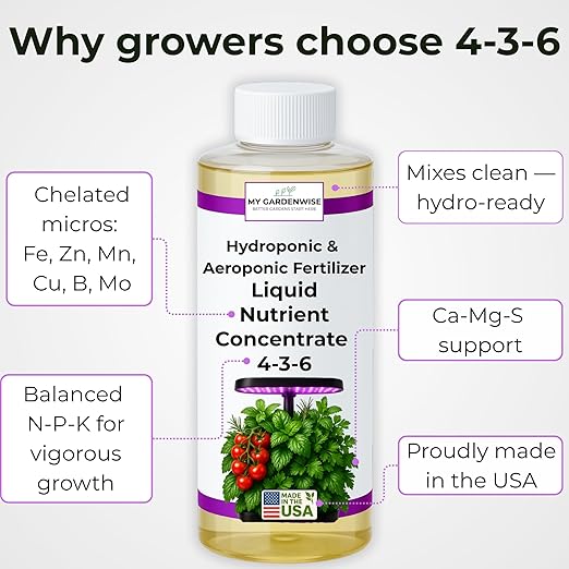 Liquid Plant Food β Hydroponics Nutrients for Indoor House Plants, Tomato, Strawberry, Lucky Bamboo, Lettuce, Vegetable Garden & Herbs β Aero Nutrients Liquid Fertilizer for All Growing Systems (8 oz)