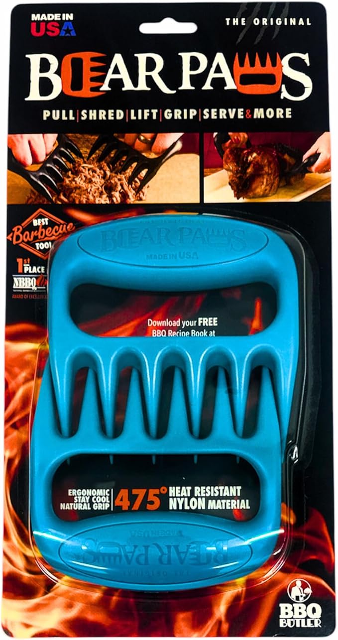 The Original Bear Paw Meat Shredder - Claws for Shredding Pork, Chicken & Any Meat (Teal)