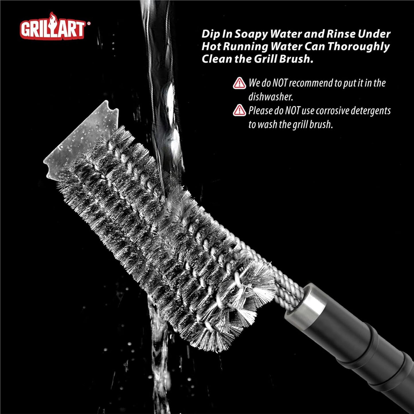 GRILLART Grill Brush and Scraper,18 Inch BBQ Grill Cleaning Brush Kit, Safe Wire Scrubber, Universal Fit BBQ Cleaner Accessories for All Grates