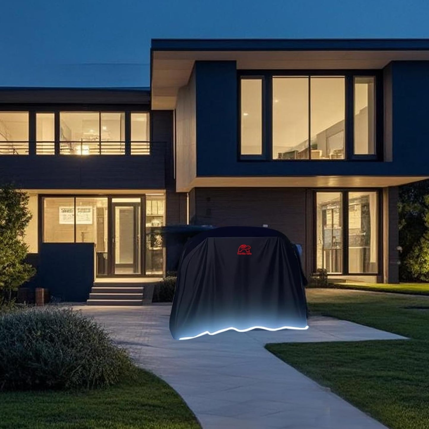 BBQ Grill Cover,70 Inch Heavy Duty Waterproof 5-6 Burner Barbecue Gas Grill Covers for Weber Genesis Summit Char-Broil Deluxe, Black