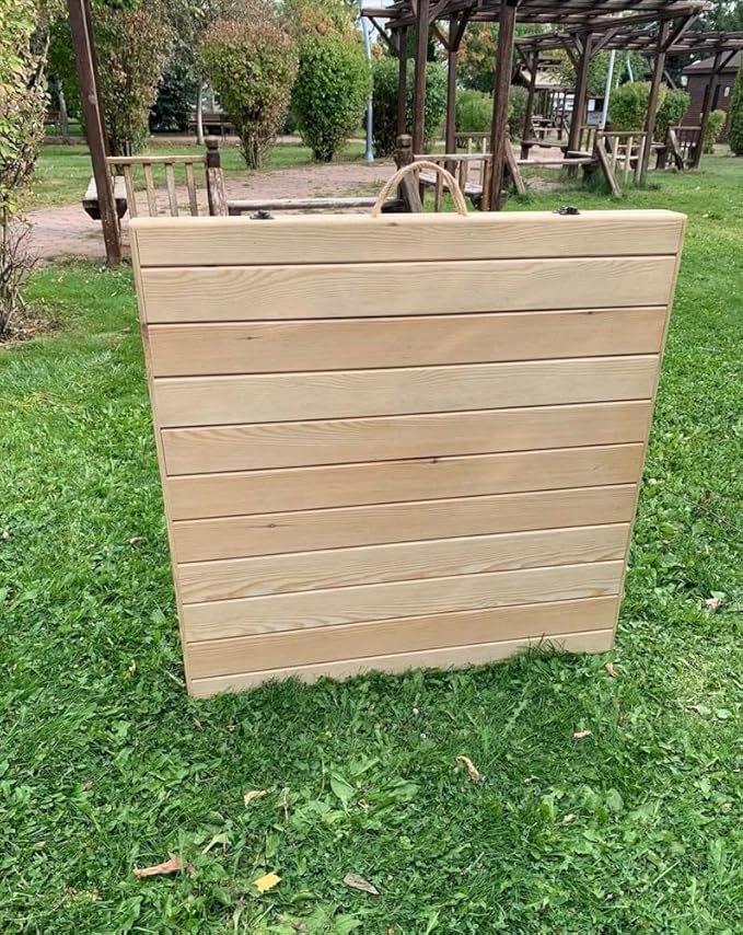 Portable Wooden Folding Table, Picnic Table,Floor Table,Natural Pine, 43x21 Inch, Low Height Design for Picnic, Camping, Coffee Service, Bohemian Style