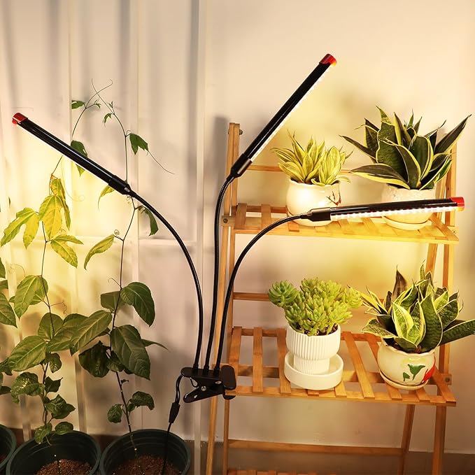Clip Grow Light 27W 3000 Lumen, Grow Lights for Indoor Plants Full Spectrum, 2024 Brightest LED Plant Grow Light for Houseplants, Bonsai, Pot Plants, Growing Lamp with 4,8,12 Hr Timer