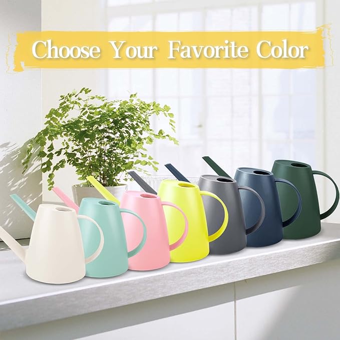 Watering Can for Indoor Plants, Small Watering Cans for House Plant Garden Flower, Long Spout Water Can for Outdoor Watering Plants 1. 8L 1/2 Gallon (Green)