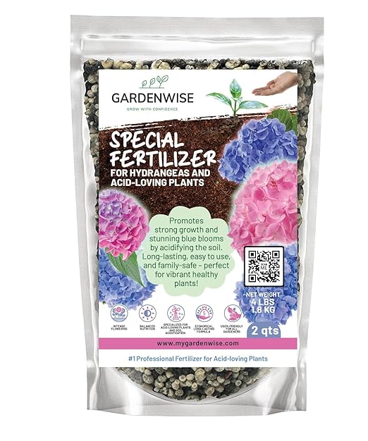 Slow Release Hydrangea Fertilizer with Iron & Sulfur β Indoor & Outdoor Soil Acidifier for Miracle Growth (2 qt)