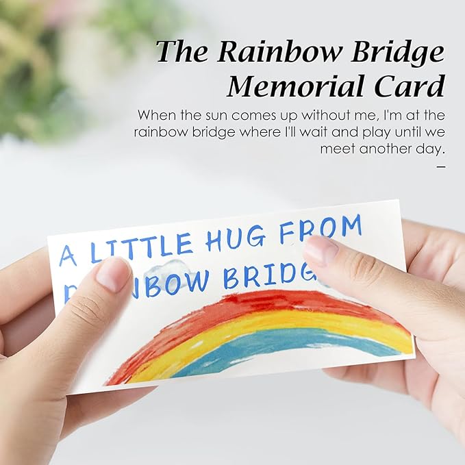 Pet Memorial Gifts for Dogs Rainbow Bridge Dog Memorial Gifts for Loss of Dog Rainbow Maker Heart-Shaped Crystal Suncatcher with Sympathy Card Dog Memorial Ornament Windows Hanging Decor