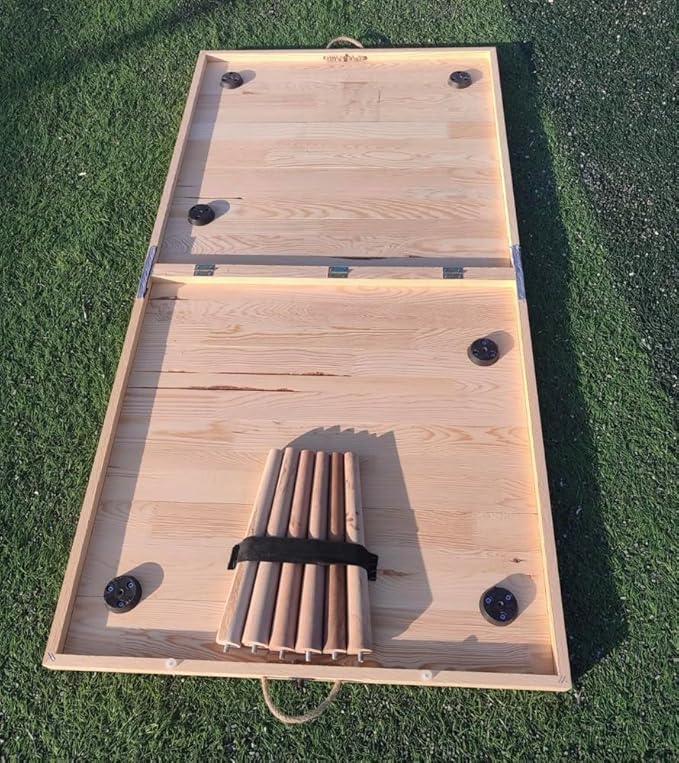 Portable Wooden Folding Table, Picnic Table,Floor Table,Natural Pine, 43x21 Inch, Low Height Design for Picnic, Camping, Coffee Service, Bohemian Style