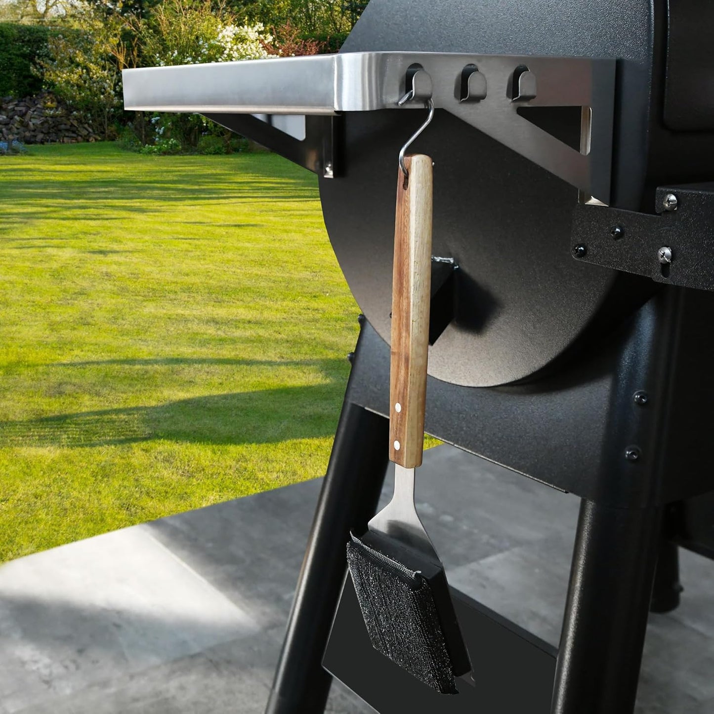 Bristle-Free BBQ Grill Brush & Scraper - Heavy Duty Barbecue Cleaner with Extended Handle