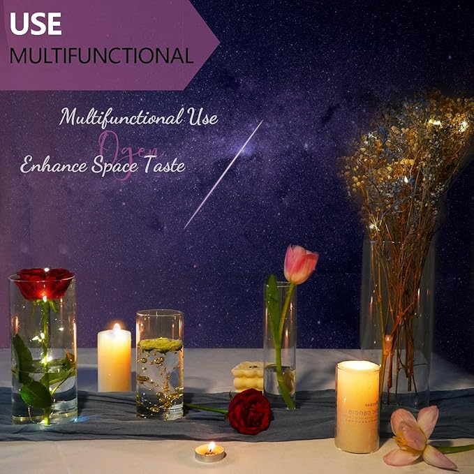 15pcs Cylinder Vases for Centerpieces Small Flower Glass Vases Clear Vase Home Decor Centerpiece Table Flower Vase Decorations for Wedding Decoration&Holiday Mixed Sizes Tall