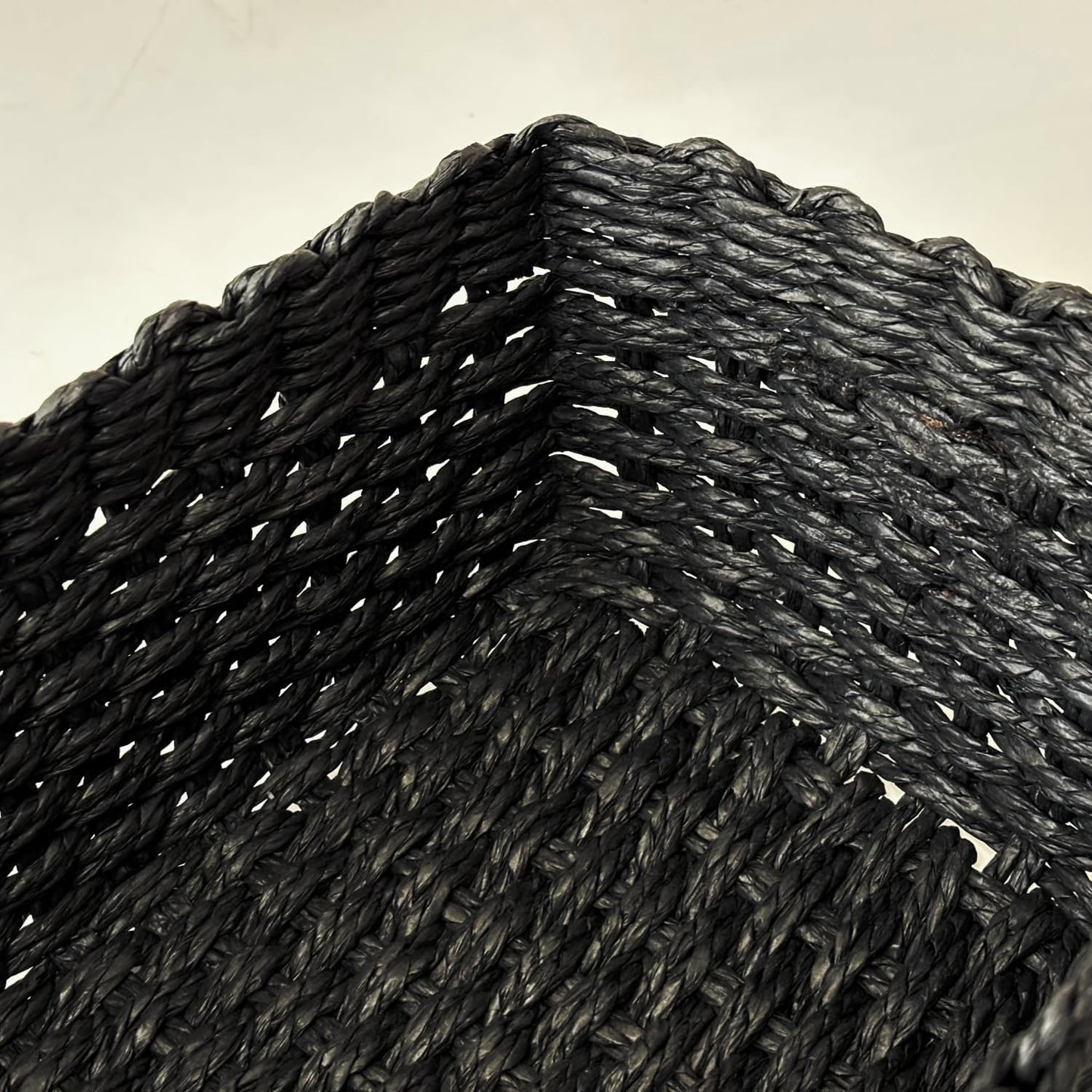 Paper rope Small Storage baskets for Organizing,Cute woven Little basket for Home,Shelves, Bathroom,Decorative basket,Set of 3 (Black)