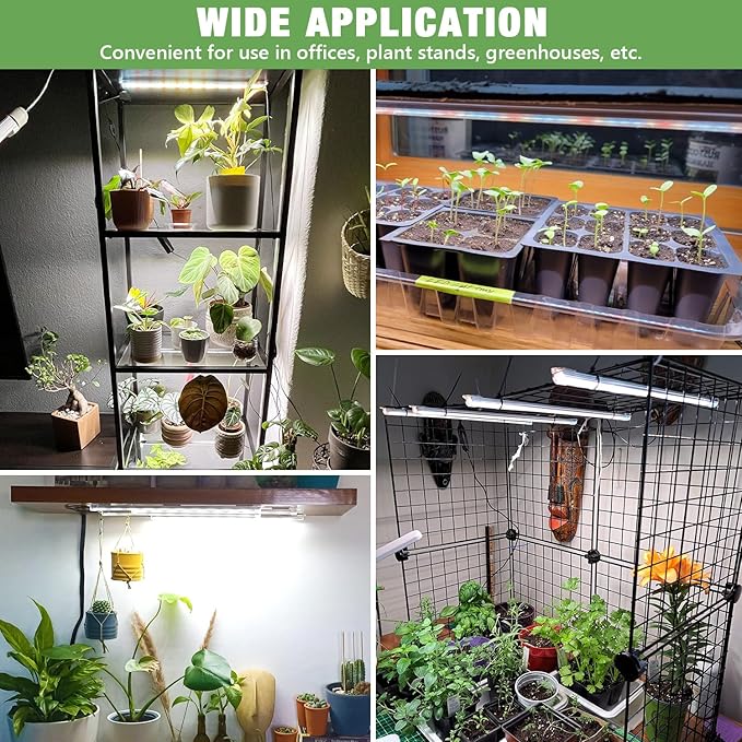 Grow Lights for Indoor Plants, 16" Full Spectrum Plant Grow Light Strip with Upgrade Timer 6/12/16 Hrs, 3 Spectrum Modes, 240 LEDs Sunlike Growing Lamp for Seedlings Hydroponics Succulent