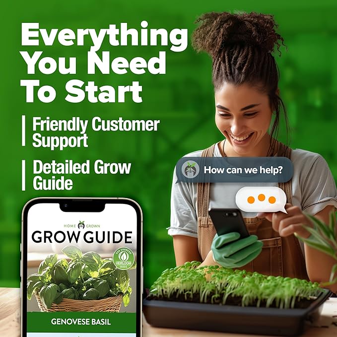 HOME GROWN π¨π¦π π£π₯ππ ππ¨π Genovese Basil Seeds Pack 1,750+ High Germination π‘π’π‘-ππ π’ Heirloom Seeds (Ocimum basilicum) Herb Seeds for Planting Indoor & Outdoor Gardening, for Culinary Use