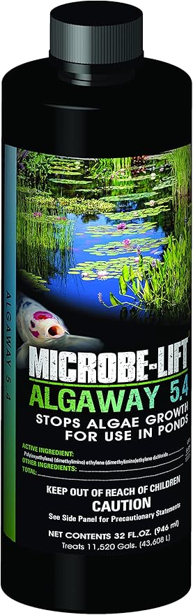 MICROBE-LIFT Algae Control Bundle for Ponds and Water Gardens, Includes ALGA32 Algaway 5.4 (32 oz) + PL Pond Bacteria and Outdoor Water Garden Cleaner (32 oz)