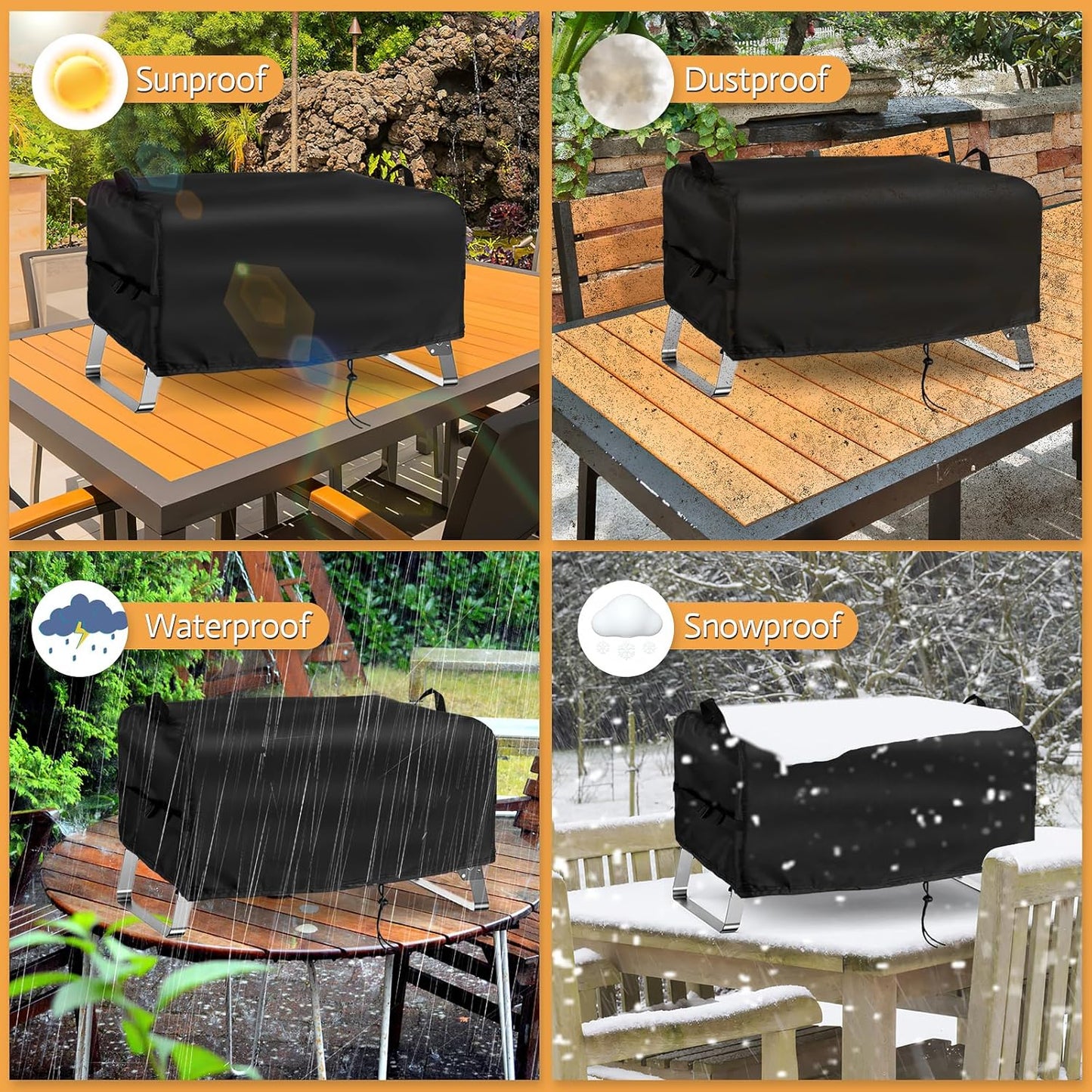 Kingling Grill Cover Fits for NXR 3 Burner Portable Gas Grill, 25 inch Waterproof Outdoor Grill Cover Barbecue Cover (Cover Only) - 25" L x 18" W x 15" H