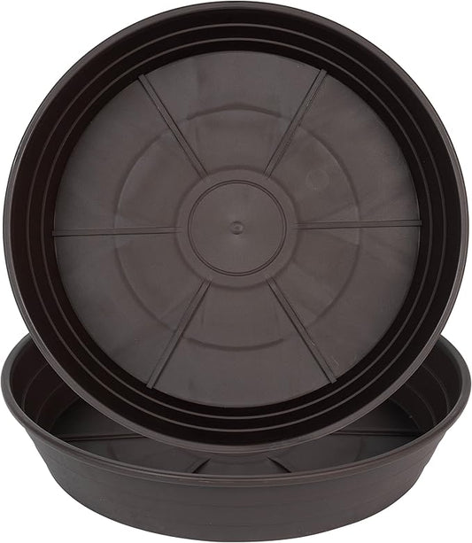 Plant Saucer 14 Inch 2 Pack 6 8 10 12 14 16 18 20 25, Plastic Plant Trays for Pots,Extra-Deep Plant Water Dray Tray, Bird Bath Bowl, Heavy Flower Plant Saucers Indoors and Outdoor No Holes