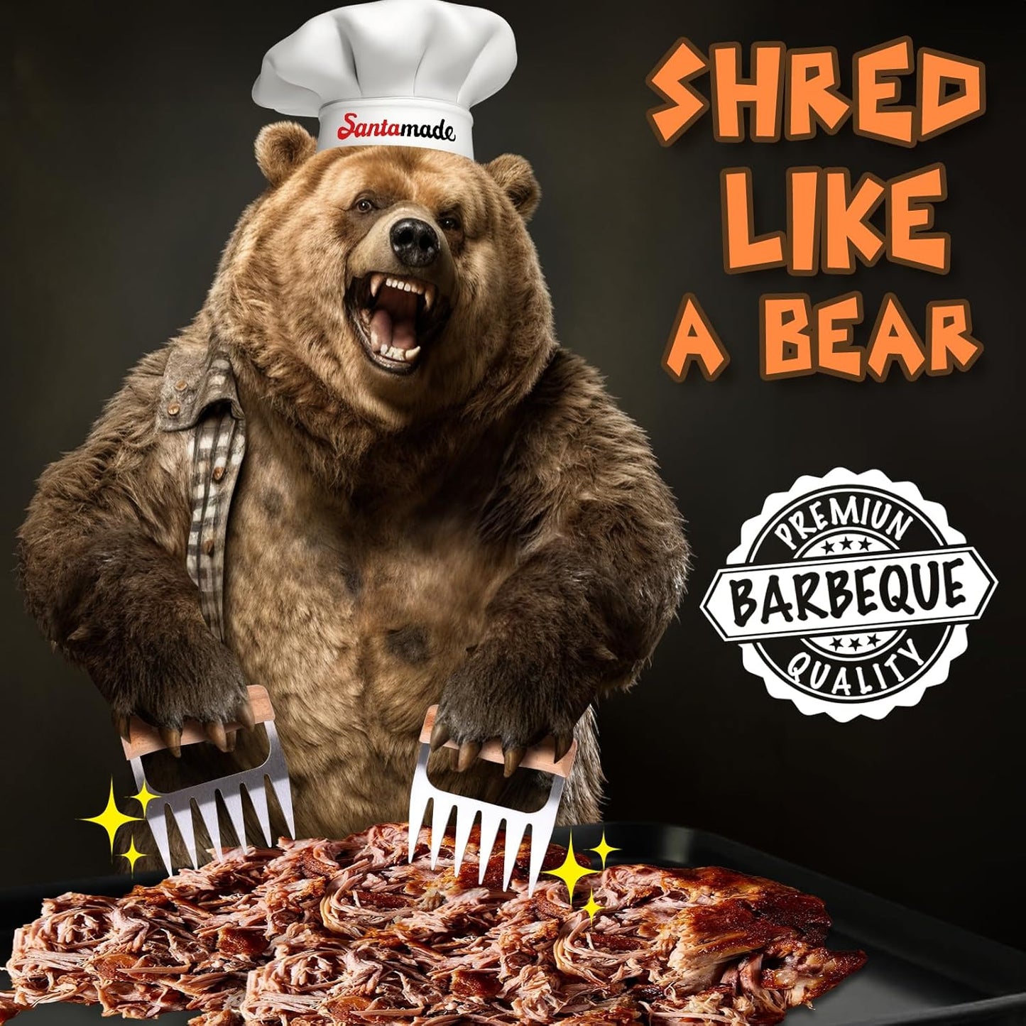 Meat Shredder Claws - Stainless Steel Meat Claws for Pulled Pork, Shredded Chicken, Bear Claws for Shredding Meat, Grill, BBQ Smoker Accessories, Grilling Gifts, Stocking Stuffers for Men