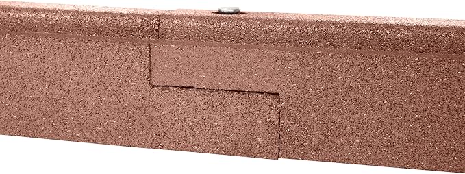 Playsafer Rubber Playground Border Edging Kit, 6' Flexible Heavy Duty Rubber Interlocking Playground Timber, No Dig Easy to Install (Neutral Brown, 1 Pack)
