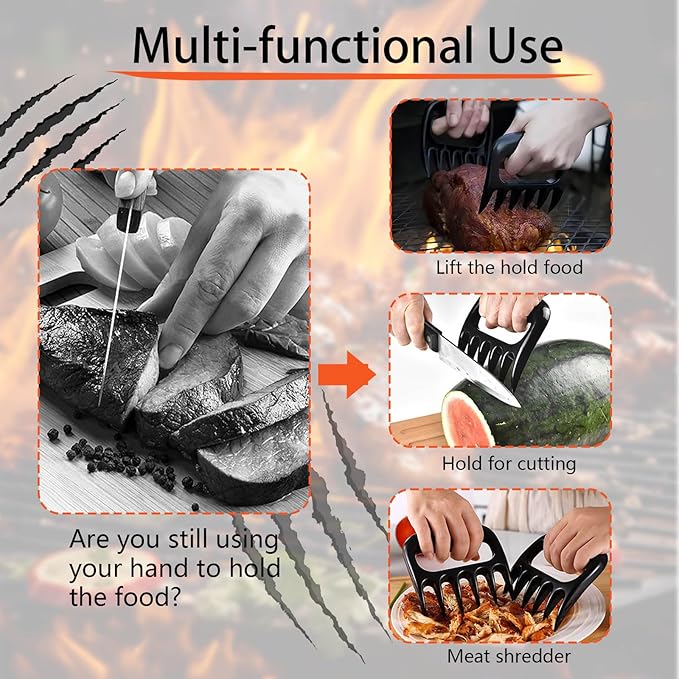 Meat Shredder Claws, Pulled Pork Claws for Meat Shredding, Chicken Shredder Tool Barbecue Accessories Gift for Men, Pack of 2