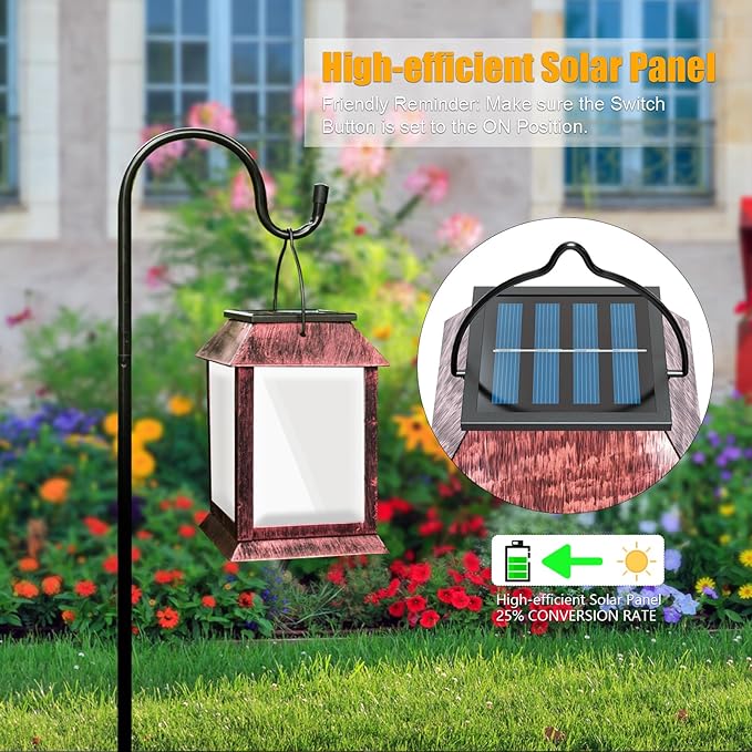 Solar Lanterns Outdoor Waterproof, Upgraded Flashing Mode Solar Lantern Outdoor Lights, 3D Starry Hanging Outdoor Lanterns Lights Stake Lights for Yard Garden Decor(1PCS)