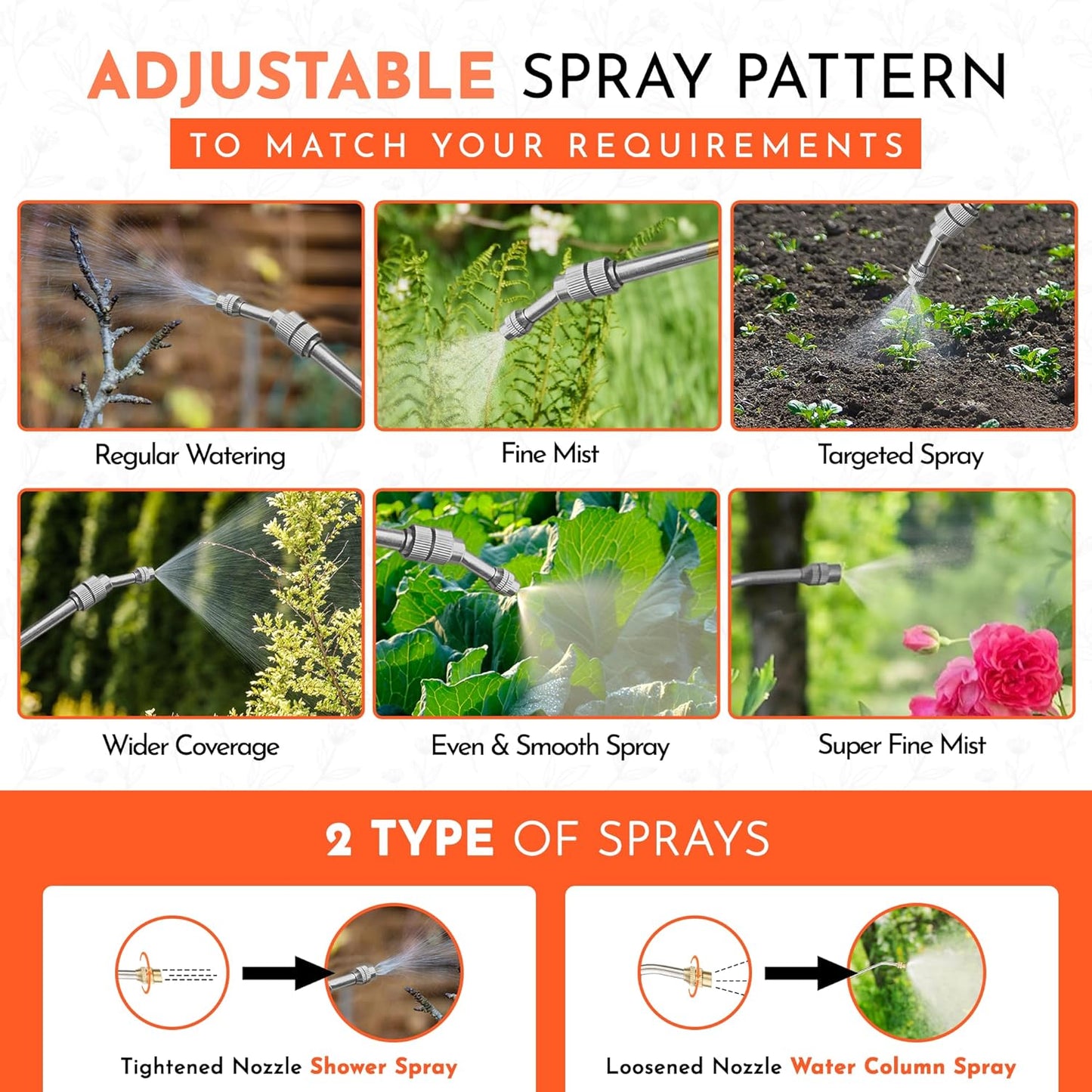 Pump Sprayer Upgraded Garden Sprayer Premium Viton Seals Telescopic Metal Lance & a Complete Set of Spare Parts Pumping Spray Bottle 5L for Watering Lawn Care & Home & Car Cleaning