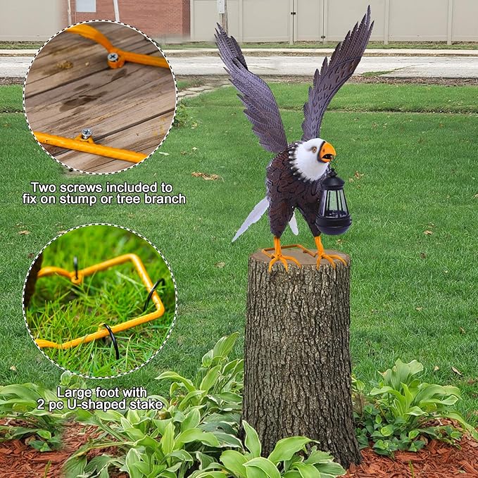 Nacome Metal Bald Eagle Large Outdoor Statues,Yard Decorations Outdoor Garden Sculptures & Statues,Garden Gifts