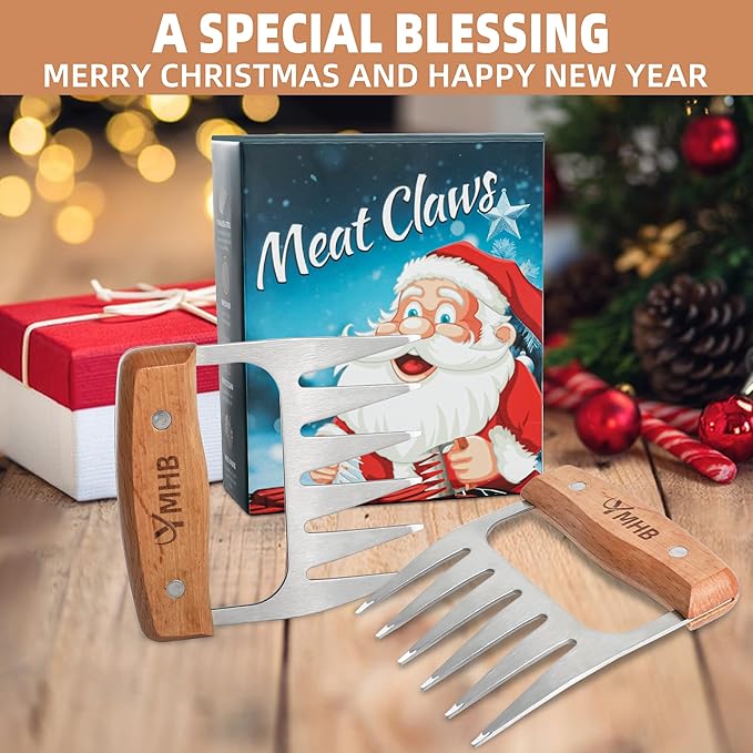 Metal Meat Shredder Claws - BBQ Grilling Gifts for Men & Women, Shredding Claws for Pulled Pork - Christmas Gifts for Dad, Father, Husband