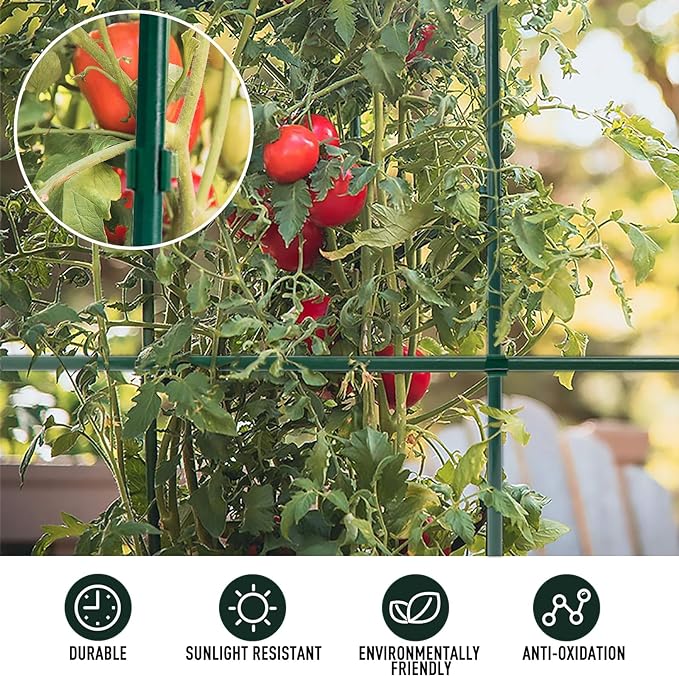 MAXPACE 93pcs Garden Stakes Kit: Includes 30 Sets of Fiberglass Plant Sticks Supports & Accessories for DIY 4ft, 5ft, 6ft, 7ft Stakes for Tomato, Vegetables, Indoor & Outdoor Gardening Supplies