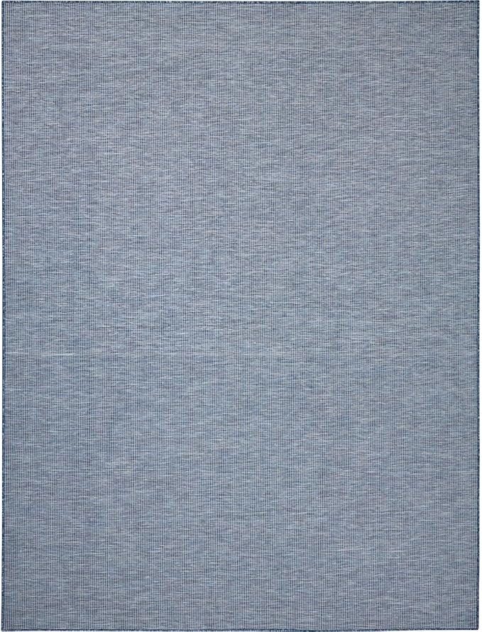 Nourison Positano Indoor-Outdoor Navy Blue 8' x 10' Area Rug, Easy Cleaning, Non Shedding, Bed Room, Living Room, Dining Room, Backyard, Deck, Patio (8x10)