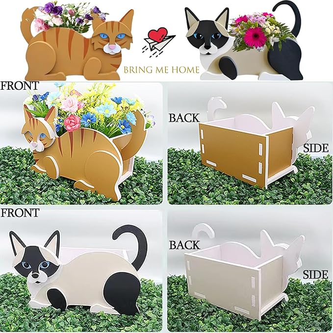 Black Cat Planter Plant Pots,Cute Garden Cat Flower Planter,Cat Planters Birthday Gifts for Women,Office,Indoor/Outdoor Decor(12.5 * 5.6 * 7.8in)