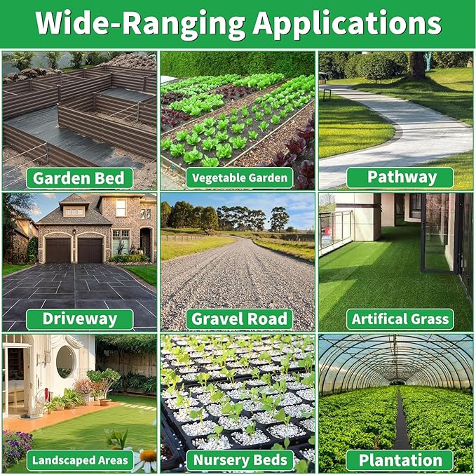 6FT X 180 FT Weed Barrier Landscape Fabric Heavy Duty,3.2 OZ Premium Garden Weed Blocker Fabric for Weed Control, Plastic Ground Cover with Woven Weed Cloth,Durable Landscaping Fabric