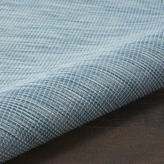 Nourison Positano Indoor-Outdoor Aqua 4' x 6' Area Rug, Easy Cleaning, Non Shedding, Bed Room, Living Room, Dining Room, Backyard, Deck, Patio (4x6)