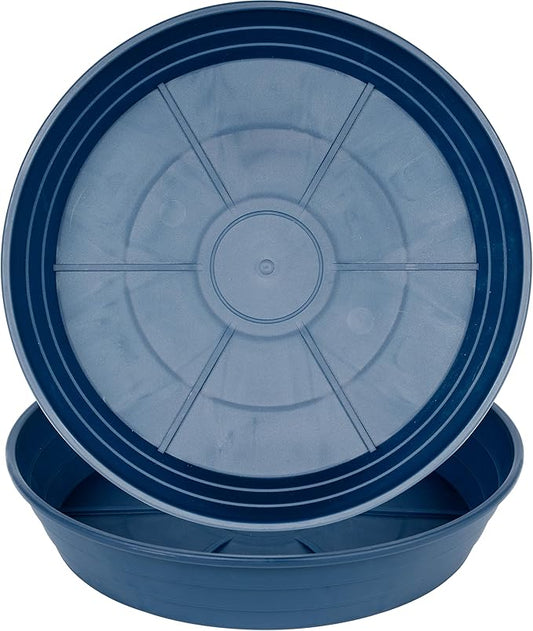Plant Saucer 14 Inch 2 Pack 6 8 10 12 14 16 18 20 25, Plastic Plant Trays for Pots,Extra-Deep Plant Water Dray Tray, Bird Bath Bowl, Heavy Flower Plant Saucers Indoors and Outdoor No Holes
