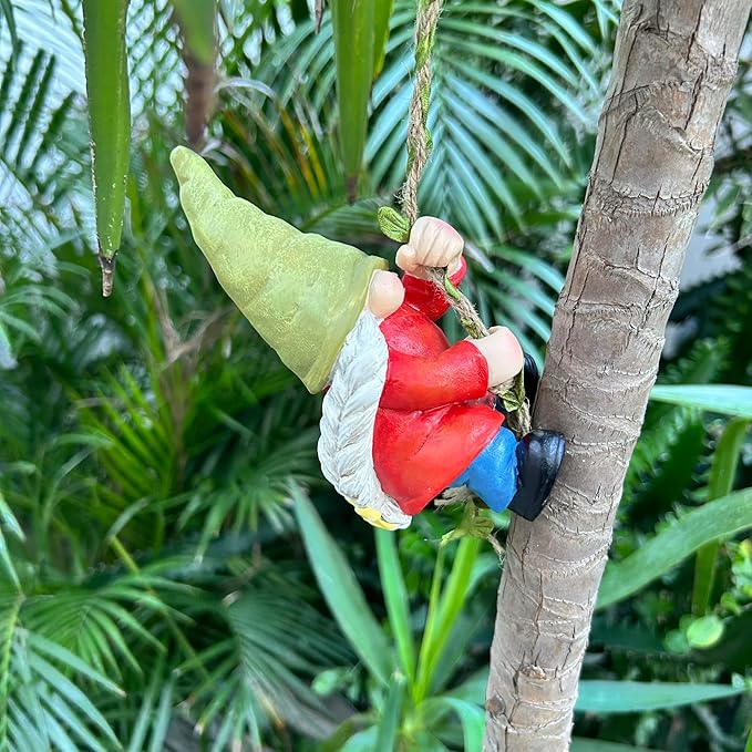 Hanging Gnome Garden Statue Decoration,Climbing Garden Gnomes Statue Figurine Ornament for Indoor Outdoor Home Garden Decor,Gift for Women,mom